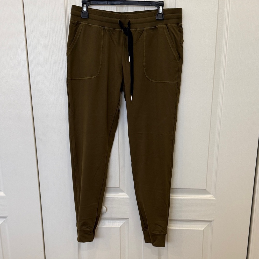 ZYIA Olive Green Women’s Joggers with Black Drawstring